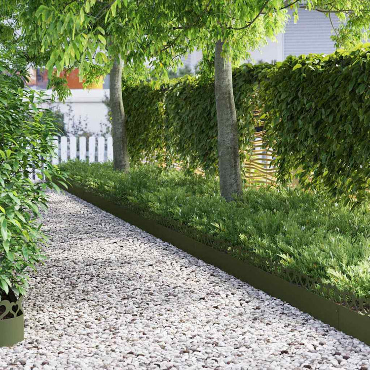 Vidaxl gazonranden 30 st 103 x 0,05 x 22 cm staal olijfgroen