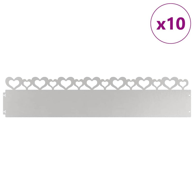 Vidaxl gazonranden 10 st 103 x 0,05 x 22 cm roestvrij staal zilver