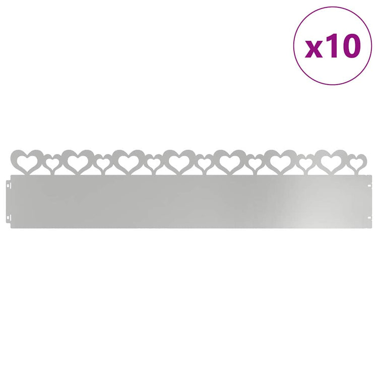 Vidaxl gazonranden 10 st 103 x 0,05 x 22 cm gegalvaniseerd staal