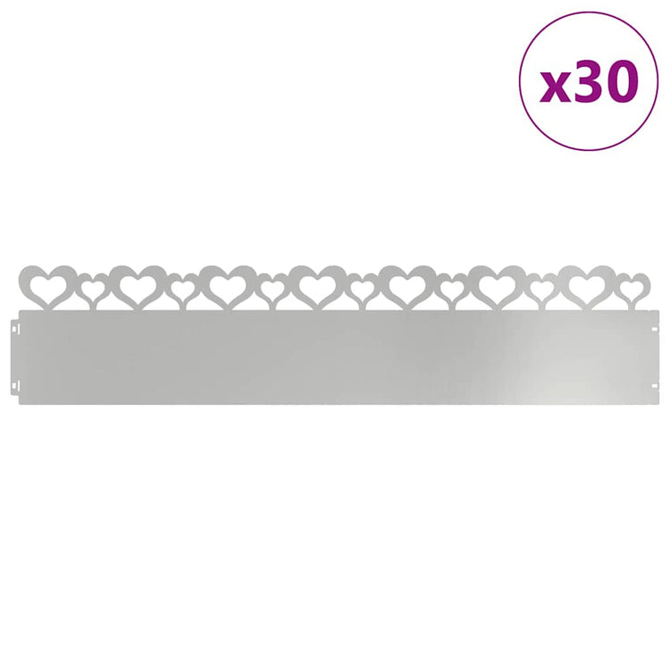 Vidaxl gazonranden 30 st 103 x 0,05 x 22 cm gegalvaniseerd staal