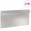Vidaxl slakkenhekje 16 pcs zilver 50 x 3,5 x 25 cm roestvrij staal