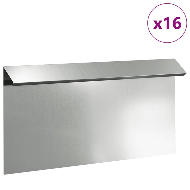 Vidaxl slakkenhekje 16 st 50 x 3,5 x 25 cm gegalvaniseerd staal zilver