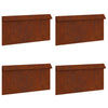 Vidaxl slakkenhekje 4 pcs roestig 50 x 3,5 x 25 cm cortenstaal