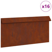 Vidaxl slakkenhekje 16 st 50 x 3,5 x 25 cm weervast staal roestkleurig - afbeelding 2