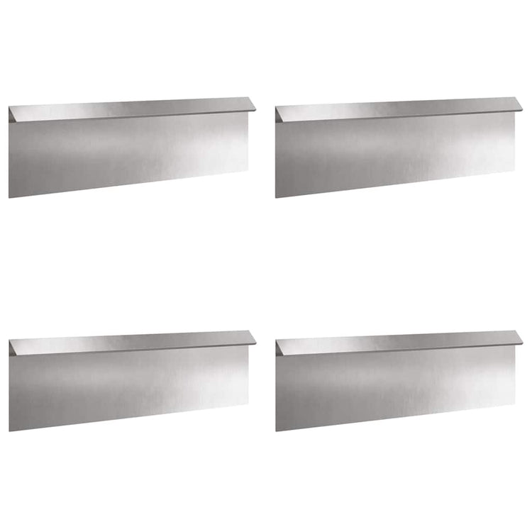 Vidaxl slakkenhekje 4 st 100 x 3,5 x 25 cm roestvrij staal zilver