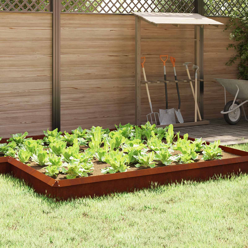 Vidaxl slakkenhekje 16 pcs roestig 100 x 3,5 x 25 cm cortenstaal