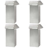 Vidaxl slakkenhekje 4 pcs zilver 13,5 x 13,5 x 25 cm roestvrij staal