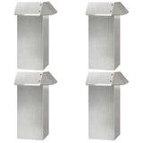 Vidaxl slakkenhekje 4 st 13,5 x 13,5 x 25 cm roestvrij staal zilver - afbeelding 2