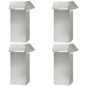 Vidaxl slakkenhekje 4 st 13,5 x 13,5 x 25 cm roestvrij staal zilver - afbeelding 2