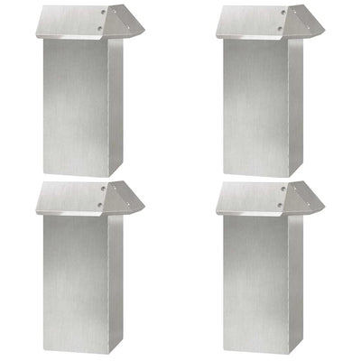 Vidaxl slakkenhekje 4 st 13,5 x 13,5 x 25 cm roestvrij staal zilver