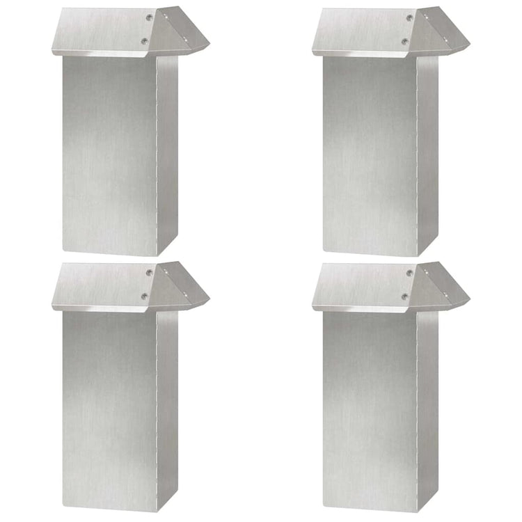Vidaxl slakkenhekje 4 st 13,5 x 13,5 x 25 cm roestvrij staal zilver