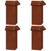 Vidaxl slakkenhekje 4 pcs roestig 13,5 x 13,5 x 25 cm cortenstaal