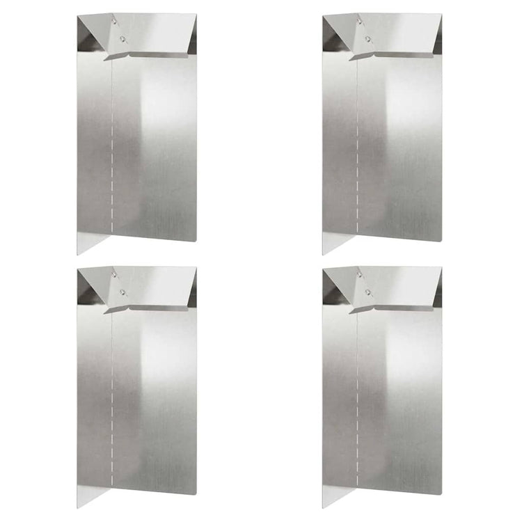 Vidaxl slakkenhekje 4 st 10 x 10 x 25 cm roestvrij staal zilver