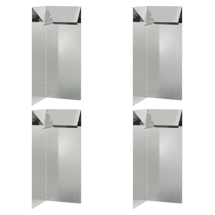 Vidaxl slakkenhekje 4 st 10 x 10 x 25 cm gegalvaniseerd staal zilver