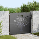 Vidaxl tuinpoort 85 x 100 cm poedergecoat staal zwart vergrendelbaar - afbeelding 1