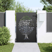 Vidaxl tuinpoort 85 x 125 cm poedergecoat staal zwart vergrendelbaar - afbeelding 3