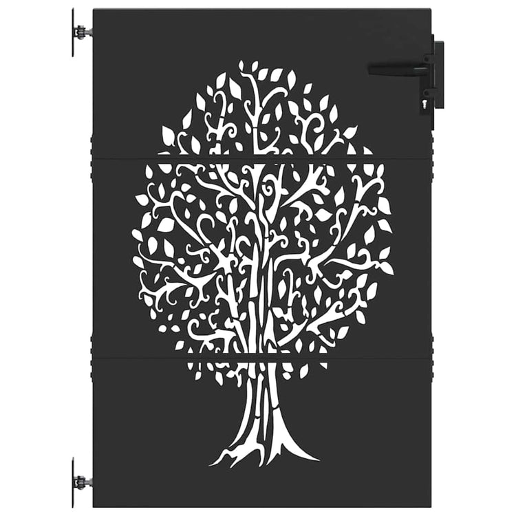 Vidaxl tuinpoort 85 x 125 cm poedergecoat staal zwart vergrendelbaar