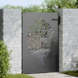 Vidaxl tuinpoort 85 x 150 cm poedergecoat staal zwart vergrendelbaar - afbeelding 1