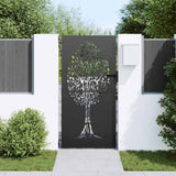 Vidaxl tuinpoort met slot zwart 85 x 175 cm poedergecoat staal - afbeelding 3