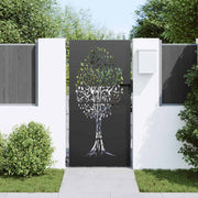 Vidaxl tuinpoort 85 x 200 cm poedergecoat staal zwart vergrendelbaar - afbeelding 3