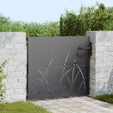 Vidaxl tuinpoort met slot zwart 85 x 100 cm poedergecoat staal - afbeelding 1