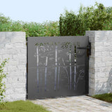 Vidaxl tuinpoort 85 x 100 cm poedergecoat staal zwart vergrendelbaar - afbeelding 1