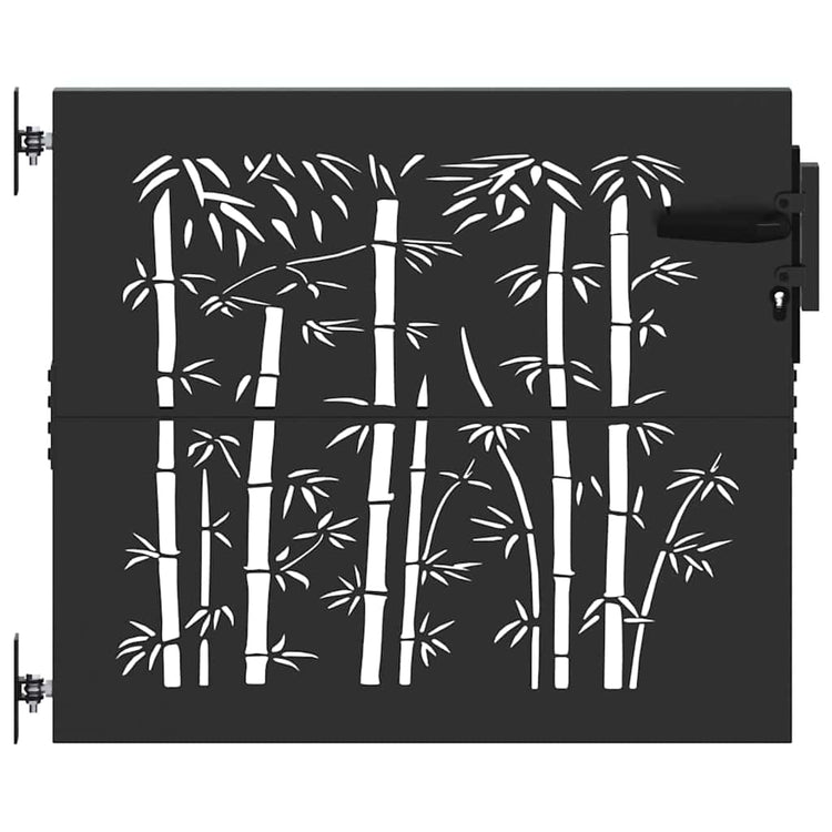 Vidaxl tuinpoort 85 x 100 cm poedergecoat staal zwart vergrendelbaar