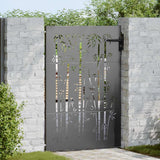 Vidaxl tuinpoort 85 x 125 cm poedergecoat staal zwart vergrendelbaar - afbeelding 1