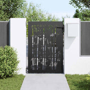 Vidaxl tuinpoort 85 x 125 cm poedergecoat staal zwart vergrendelbaar - afbeelding 3