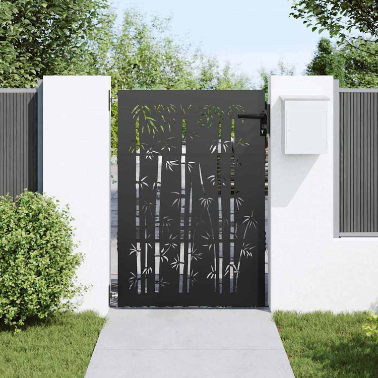 Vidaxl tuinpoort 85 x 125 cm poedergecoat staal zwart vergrendelbaar