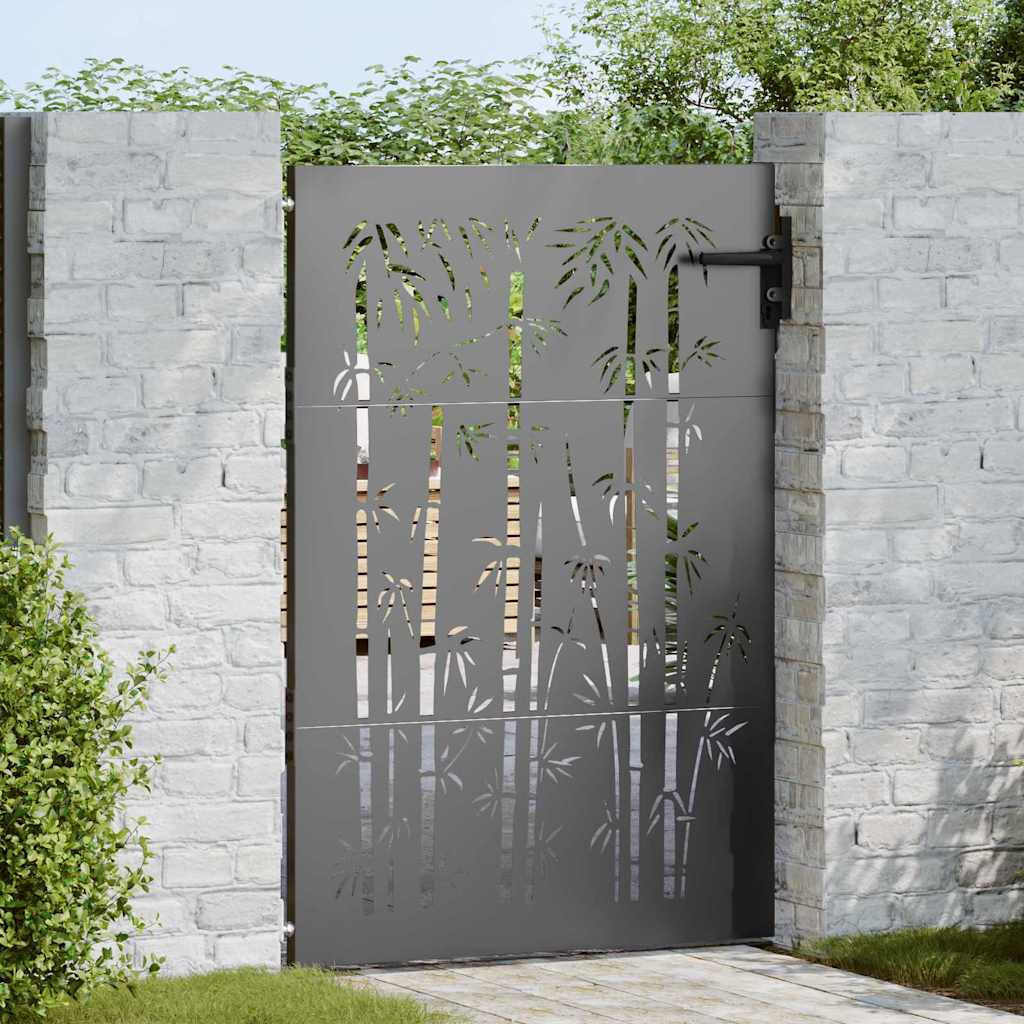 Vidaxl tuinpoort 85 x 150 cm poedergecoat staal zwart vergrendelbaar