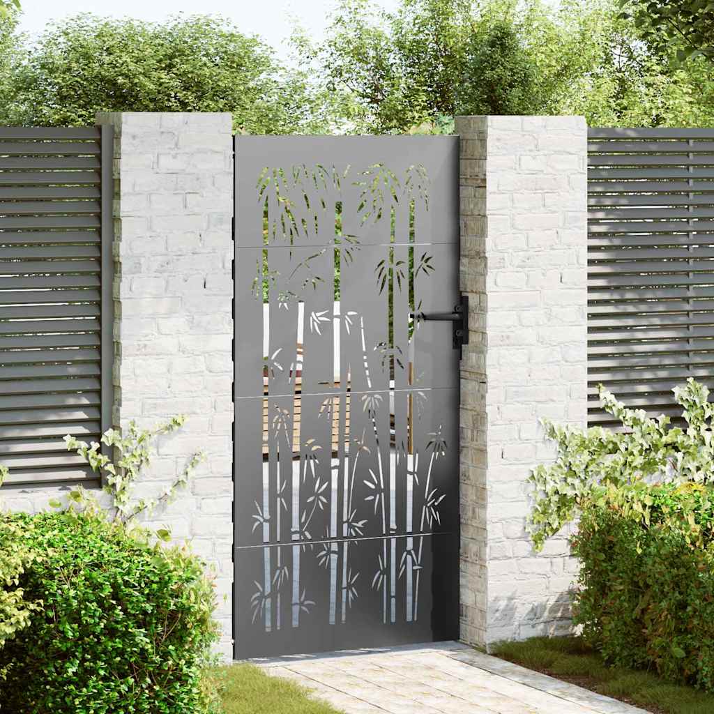 Vidaxl tuinpoort 85 x 175 cm poedergecoat staal zwart vergrendelbaar