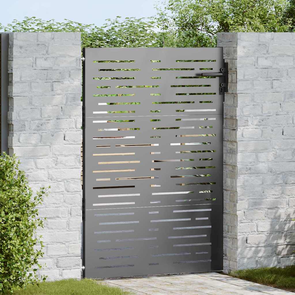 Vidaxl tuinpoort 85 x 125 cm poedergecoat staal zwart vergrendelbaar