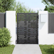 Vidaxl tuinpoort 85 x 125 cm poedergecoat staal zwart vergrendelbaar - afbeelding 3