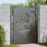 Vidaxl tuinpoort 110 x 130 cm poedergecoat staal zwart vergrendelbaar - afbeelding 1