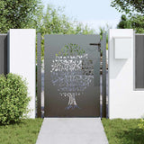 Vidaxl tuinpoort 110 x 155 cm poedergecoat staal zwart vergrendelbaar - afbeelding 3