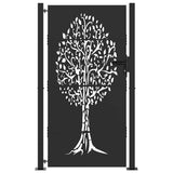 Vidaxl tuinpoort 110 x 180 cm poedergecoat staal zwart vergrendelbaar - afbeelding 2