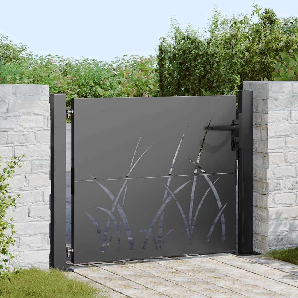 Vidaxl tuinpoort 110 x 105 cm poedergecoat staal zwart vergrendelbaar