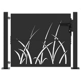 Vidaxl tuinpoort 110 x 105 cm poedergecoat staal zwart vergrendelbaar - afbeelding 2