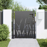 Vidaxl tuinpoort 110 x 130 cm poedergecoat staal zwart vergrendelbaar - afbeelding 3