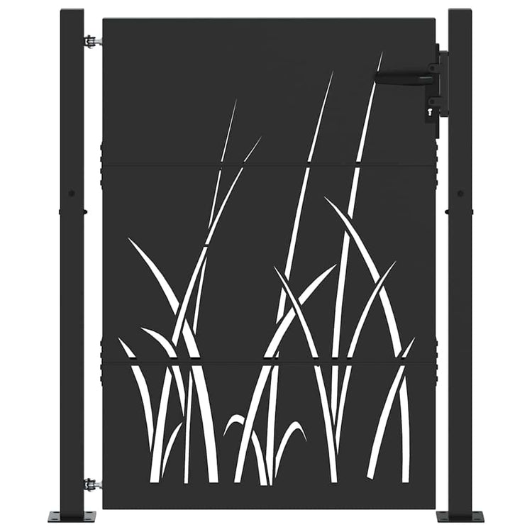 Vidaxl tuinpoort 110 x 130 cm poedergecoat staal zwart vergrendelbaar