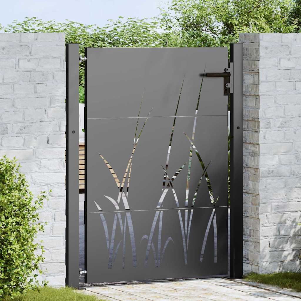 Vidaxl tuinpoort 110 x 155 cm poedergecoat staal zwart vergrendelbaar