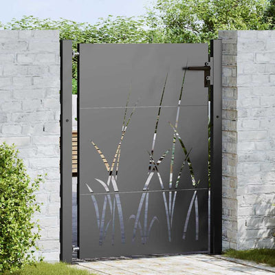 Vidaxl tuinpoort 110 x 155 cm poedergecoat staal zwart vergrendelbaar