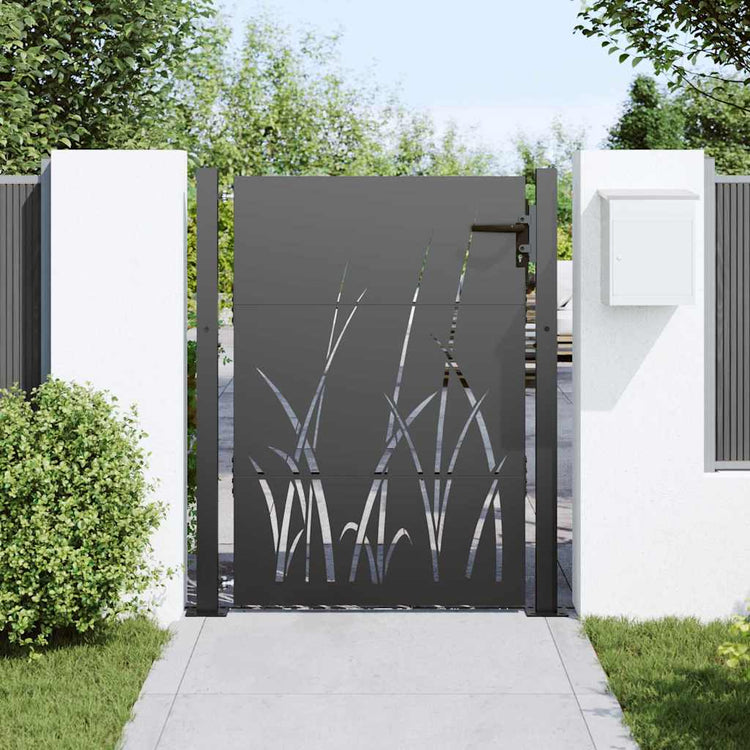 Vidaxl tuinpoort 110 x 155 cm poedergecoat staal zwart vergrendelbaar