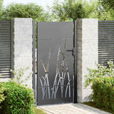 Vidaxl tuinpoort 110 x 180 cm poedergecoat staal zwart vergrendelbaar - afbeelding 1