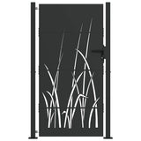Vidaxl tuinpoort 110 x 180 cm poedergecoat staal zwart vergrendelbaar - afbeelding 2