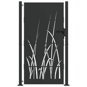 Vidaxl tuinpoort 110 x 180 cm poedergecoat staal zwart vergrendelbaar - afbeelding 2