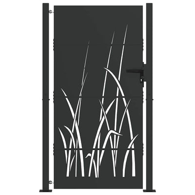 Vidaxl tuinpoort met slot zwart 110 x 180 cm poedergecoat staal