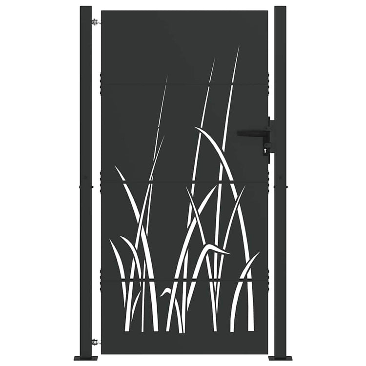 Vidaxl tuinpoort 110 x 180 cm poedergecoat staal zwart vergrendelbaar