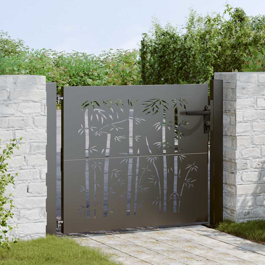 Vidaxl tuinpoort 110 x 105 cm gepoedercoat staal zwart vergrendelbaar